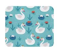 Eslifey Comfortable Mouse Pad Classy Swan with Crown Water Lotus Desktop Mousepad, 21 x 25 cm Mouse Mat, Non-Slip Rubber Base, Improves Speed and Precision