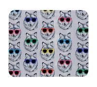 Eslifey Comfortable Mouse Pad Cool Wolves with Shades Desktop Mousepad, 21 x 25 cm Mouse Mat, Non-Slip Rubber Base, Improves Speed and Precision
