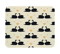 Eslifey Comfortable Mouse Pad Elegant Black Swan Couple Love Heart Yellow Desktop Mousepad, 21 x 25 cm Mouse Mat, Non-Slip Rubber Base, Improves Speed and Precision