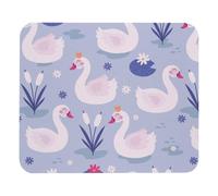 Eslifey Comfortable Mouse Pad Elegant Swan Crown Purple Plant Desktop Mousepad, 21 x 25 cm Mouse Mat, Non-Slip Rubber Base, Improves Speed and Precision