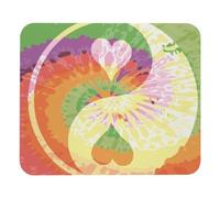 Eslifey Comfortable Mouse Pad Hippie Style Peace Tai Chi Tie Dye Desktop Mousepad, 21 x 25 cm Mouse Mat, Non-Slip Rubber Base, Improves Speed and Precision