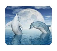 Eslifey Comfortable Mouse Pad Jumping Dolphins Desktop Mousepad, 21 x 25 cm Mouse Mat, Non-Slip Rubber Base, Improves Speed and Precision