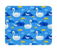 Eslifey Comfortable Mouse Pad Swan Blue Desktop Mousepad, 21 x 25 cm Mouse Mat, Non-Slip Rubber Base, Improves Speed and Precision