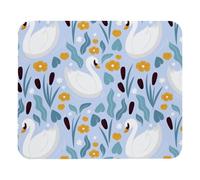 Eslifey Comfortable Mouse Pad Swan Pattern Desktop Mousepad, 21 x 25 cm Mouse Mat, Non-Slip Rubber Base, Improves Speed and Precision