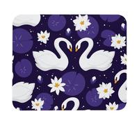 Eslifey Comfortable Mouse Pad Swan Purple Pattern Desktop Mousepad, 21 x 25 cm Mouse Mat, Non-Slip Rubber Base, Improves Speed and Precision