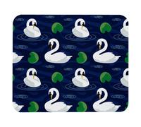 Eslifey Comfortable Mouse Pad Swan Swimming in the Lotus Pool Night Desktop Mousepad, 21 x 25 cm Mouse Mat, Non-Slip Rubber Base, Improves Speed and Precision