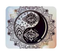 Eslifey Comfortable Mouse Pad Tai Chi Floral Desktop Mousepad, 21 x 25 cm Mouse Mat, Non-Slip Rubber Base, Improves Speed and Precision