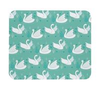 Eslifey Comfortable Mouse Pad White Swan Pattern Playing Green Pool Desktop Mousepad, 21 x 25 cm Mouse Mat, Non-Slip Rubber Base, Improves Speed and Precision