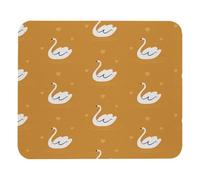 Eslifey Comfortable Mouse Pad White Swan Pattern Yellow Background Desktop Mousepad, 21 x 25 cm Mouse Mat, Non-Slip Rubber Base, Improves Speed and Precision