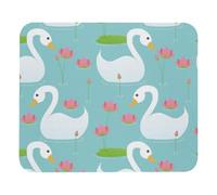 Eslifey Comfortable Mouse Pad White Swan Playing Lotus Flower Pool Desktop Mousepad, 21 x 25 cm Mouse Mat, Non-Slip Rubber Base, Improves Speed and Precision