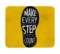 Eslifey Comfortable Mouse Pad Yellow Quote Make Every Step Count Desktop Mousepad, 21 x 25 cm Mouse Mat, Non-Slip Rubber Base, Improves Speed and Precision