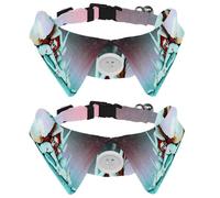 Eslifey Dog Collar with Bow Tie, Adjustable Dog Formal Tuxedo Collar with Removable Shirt Collar, Cat Collars for Small Pets, Christmas Winter Houses Rabbit