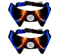 Eslifey Dog Collar with Bow Tie, Adjustable Dog Formal Tuxedo Collar with Removable Shirt Collar, Cat Collars for Small Pets, Fire Water Chinese Tai Chi Retro