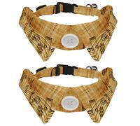 Eslifey Dog Collar with Bow Tie, Adjustable Dog Formal Tuxedo Collar with Removable Shirt Collar, Cat Collars for Small Pets, Retro Music Clef Notenblatt
