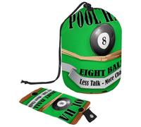 Eslifey Drawstring Cosmetic Bag, Barrel Shaped Portable Travel Makeup Bags, Billiard Poster Pool Hall Eight Ball Large Capacity Waterproof Multifunctional Bucket Toiletry Bag