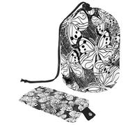 Eslifey Drawstring Cosmetic Bag, Barrel Shaped Portable Travel Makeup Bags, Drawing Sketch Pencil Outline Large Capacity Waterproof Multifunctional Bucket Toiletry Bag