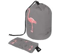 Eslifey Drawstring Cosmetic Bag, Barrel Shaped Portable Travel Makeup Bags, Pink Flamingo Large Capacity Waterproof Multifunctional Bucket Toiletry Bag