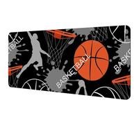 Eslifey Extra Large Mouse Pad, Abstract Basketball Sport Ball Pattern Extended Desk Mousepad with Non-Slip Rubber Base, Desk Pad Protector for Gamer, Office & Home, 40x89.5cm