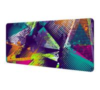 Eslifey Extra Large Mouse Pad, Abstract Geometric Triangles Spray Neon Pattern Extended Desk Mousepad with Non-Slip Rubber Base, Desk Pad Protector for Gamer, Office & Home, 40x89.5cm