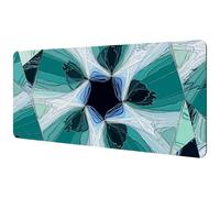 Eslifey Extra Large Mouse Pad, Abstract Kaleidoscope Green Flowers Floral Pattern Extended Desk Mousepad with Non-Slip Rubber Base, Desk Pad Protector for Gamer, Office & Home, 40x89.5cm