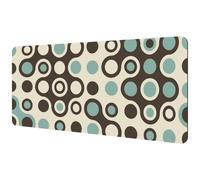 Eslifey Extra Large Mouse Pad, Abstract Retro Blue Grey and Brown Circle Pattern Extended Desk Mousepad with Non-Slip Rubber Base, Desk Pad Protector for Gamer, Office & Home, 40x89.5cm