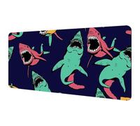 Eslifey Extra Large Mouse Pad, Angry Shark Sea Life Pattern Extended Desk Mousepad with Non-Slip Rubber Base, Desk Pad Protector for Gamer, Office & Home, 40x89.5cm