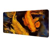Eslifey Extra Large Mouse Pad, Beautiful Koi Fish Art Pattern Extended Desk Mousepad with Non-Slip Rubber Base, Desk Pad Protector for Gamer, Office & Home, 40x89.5cm