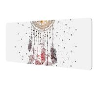 Eslifey Extra Large Mouse Pad, Bohemia Boho Style Dreamcatcher Feather Extended Desk Mousepad with Non-Slip Rubber Base, Desk Pad Protector for Gamer, Office & Home, 40x89.5cm