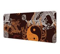 Eslifey Extra Large Mouse Pad, Chinese Element Tai Chi Dragon Extended Desk Mousepad with Non-Slip Rubber Base, Desk Pad Protector for Gamer, Office & Home, 40x89.5cm