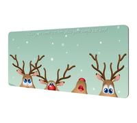Eslifey Extra Large Mouse Pad, Christmas Singing Cartoon Deers Extended Desk Mousepad with Non-Slip Rubber Base, Desk Pad Protector for Gamer, Office & Home, 35.2" x 15.7"