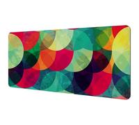 Eslifey Extra Large Mouse Pad, Colorful Circle Pattern Extended Desk Mousepad with Non-Slip Rubber Base, Desk Pad Protector for Gamer, Office & Home, 40x89.5cm