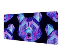 Eslifey Extra Large Mouse Pad, Cosmic Polygonal Bear Watercolor Galaxy Pattern Extended Desk Mousepad with Non-Slip Rubber Base, Desk Pad Protector for Gamer, Office & Home, 40x89.5cm