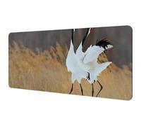 Eslifey Extra Large Mouse Pad, Dancing Pair of Red Crowned Cranes Extended Desk Mousepad with Non-Slip Rubber Base, Desk Pad Protector for Gamer, Office & Home, 35.2" x 15.7"