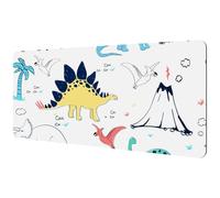 Eslifey Extra Large Mouse Pad, Dinosaurs Volcano Palm Tree Forest Pattern Extended Desk Mousepad with Non-Slip Rubber Base, Desk Pad Protector for Gamer, Office & Home, 40x89.5cm