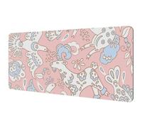 Eslifey Extra Large Mouse Pad, Fairy Animals Birds Horse Fish Pattern Extended Desk Mousepad with Non-Slip Rubber Base, Desk Pad Protector for Gamer, Office & Home, 40x89.5cm