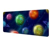 Eslifey Extra Large Mouse Pad, Fantastic Space Planets Moons Pattern Extended Desk Mousepad with Non-Slip Rubber Base, Desk Pad Protector for Gamer, Office & Home, 40x89.5cm