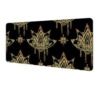 Eslifey Extra Large Mouse Pad, Geometric Lotus and Flowers Mandalas Indian Pattern Extended Desk Mousepad with Non-Slip Rubber Base, Desk Pad Protector for Gamer, Office & Home, 40x89.5cm