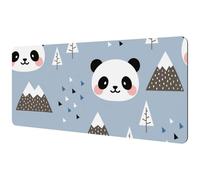 Eslifey Extra Large Mouse Pad, Happy Panda in the Forest Mountain Tree and Cloud Extended Desk Mousepad with Non-Slip Rubber Base, Desk Pad Protector for Gamer, Office & Home, 40x89.5cm