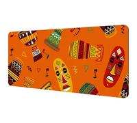 Eslifey Extra Large Mouse Pad, Indian Africa Tribal Orange Extended Desk Mousepad with Non-Slip Rubber Base, Desk Pad Protector for Gamer, Office & Home, 40x89.5cm
