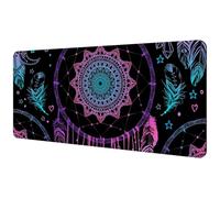 Eslifey Extra Large Mouse Pad, Native American Indian Dreamcatcher Feathers Moon Pattern Extended Desk Mousepad with Non-Slip Rubber Base, Desk Pad Protector for Gamer, Office & Home, 40x89.5cm