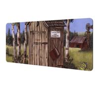 Eslifey Extra Large Mouse Pad, Outhouse Rooster Stood on The House Extended Desk Mousepad with Non-Slip Rubber Base, Desk Pad Protector for Gamer, Office & Home, 35.2" x 15.7"