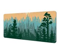 Eslifey Extra Large Mouse Pad, Pine Forest and Hills Summer Mountains Landscape Extended Desk Mousepad with Non-Slip Rubber Base, Desk Pad Protector for Gamer, Office & Home, 40x89.5cm