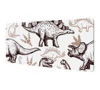 Eslifey Extra Large Mouse Pad, Prehistoric Dinosaurs Reptiles Footprints Pattern Extended Desk Mousepad with Non-Slip Rubber Base, Desk Pad Protector for Gamer, Office & Home, 40x89.5cm