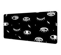Eslifey Extra Large Mouse Pad, Psychedelic Closed and Open Eyes Pattern Extended Desk Mousepad with Non-Slip Rubber Base, Desk Pad Protector for Gamer, Office & Home, 40x89.5cm
