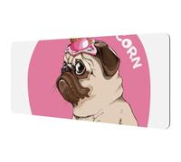 Eslifey Extra Large Mouse Pad, Pug Pugicorn Dog Extended Desk Mousepad with Non-Slip Rubber Base, Desk Pad Protector for Gamer, Office & Home, 40x89.5cm