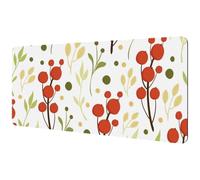 Eslifey Extra Large Mouse Pad, Red Berries Green Leaves Pattern Extended Desk Mousepad with Non-Slip Rubber Base, Desk Pad Protector for Gamer, Office & Home, 40x89.5cm