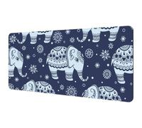 Eslifey Extra Large Mouse Pad, Retro Ethnic IndianTribal Elephant Vintage Pattern Extended Desk Mousepad with Non-Slip Rubber Base, Desk Pad Protector for Gamer, Office & Home, 40x89.5cm