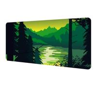 Eslifey Extra Large Mouse Pad, River Forest and Mountains Sunset Landscape Extended Desk Mousepad with Non-Slip Rubber Base, Desk Pad Protector for Gamer, Office & Home, 40x89.5cm