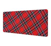 Eslifey Extra Large Mouse Pad, Royal Stewart Tartan Extended Desk Mousepad with Non-Slip Rubber Base, Desk Pad Protector for Gamer, Office & Home, 35.2" x 15.7"