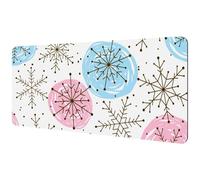 Eslifey Extra Large Mouse Pad, Snowflakes Ornament Circle Dots Pattern Extended Desk Mousepad with Non-Slip Rubber Base, Desk Pad Protector for Gamer, Office & Home, 40x89.5cm